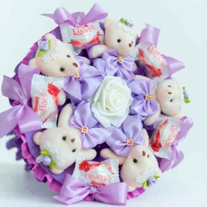 букет из мишек Нежная фиалка