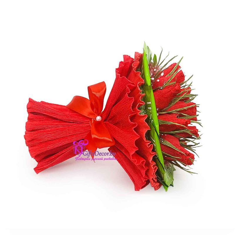 Букет из конфет лаванда красный