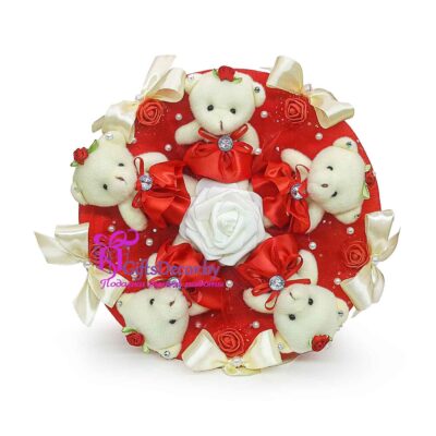 букет из 5 красных мишек