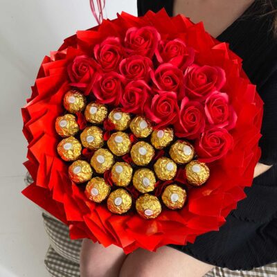 Букет конфет и мыльных роз Нежное послание