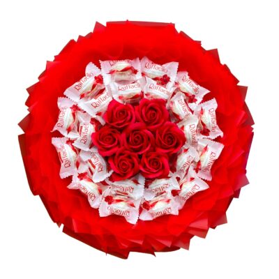 Букет конфет и мыльных роз Теплый привет